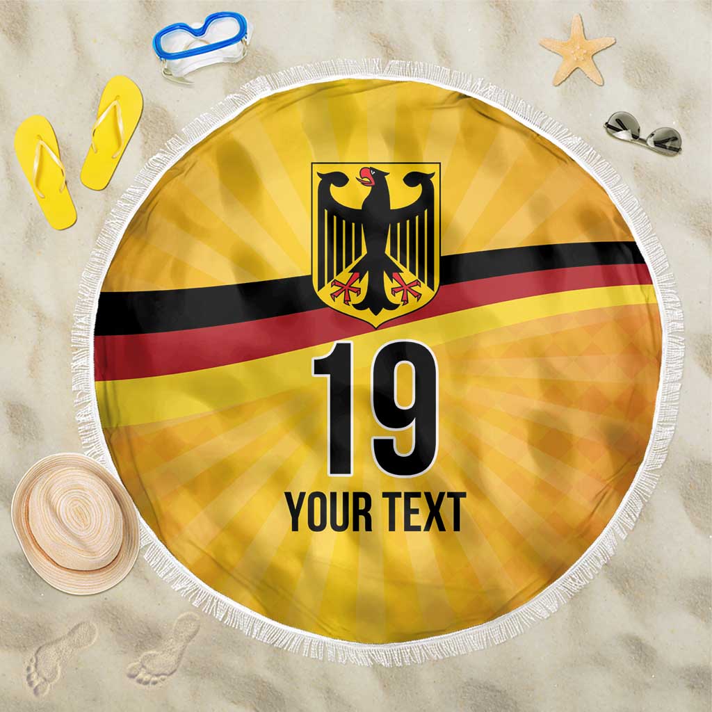 Custom Germany Heritage Eagle Beach Blanket German Eagle with Flag Design - Wonder Print Shop