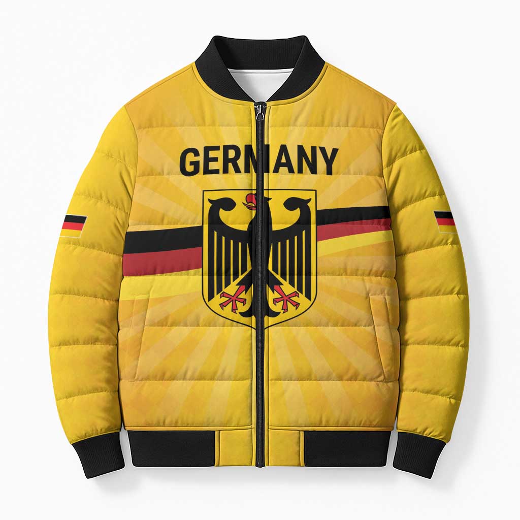 Custom Germany Heritage Eagle Bomber Puffer Jacket German Eagle with Flag Design - Wonder Print Shop