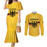 Custom Germany Heritage Eagle Couples Matching Mermaid Dress and Long Sleeve Button Shirt German Eagle with Flag Design - Wonder Print Shop