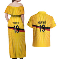 Custom Germany Heritage Eagle Couples Matching Off Shoulder Maxi Dress and Hawaiian Shirt German Eagle with Flag Design - Wonder Print Shop