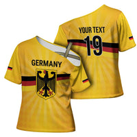 Custom Germany Heritage Eagle Cross Shoulder Shirt German Eagle with Flag Design - Wonder Print Shop