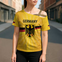 Custom Germany Heritage Eagle Cross Shoulder Shirt German Eagle with Flag Design - Wonder Print Shop