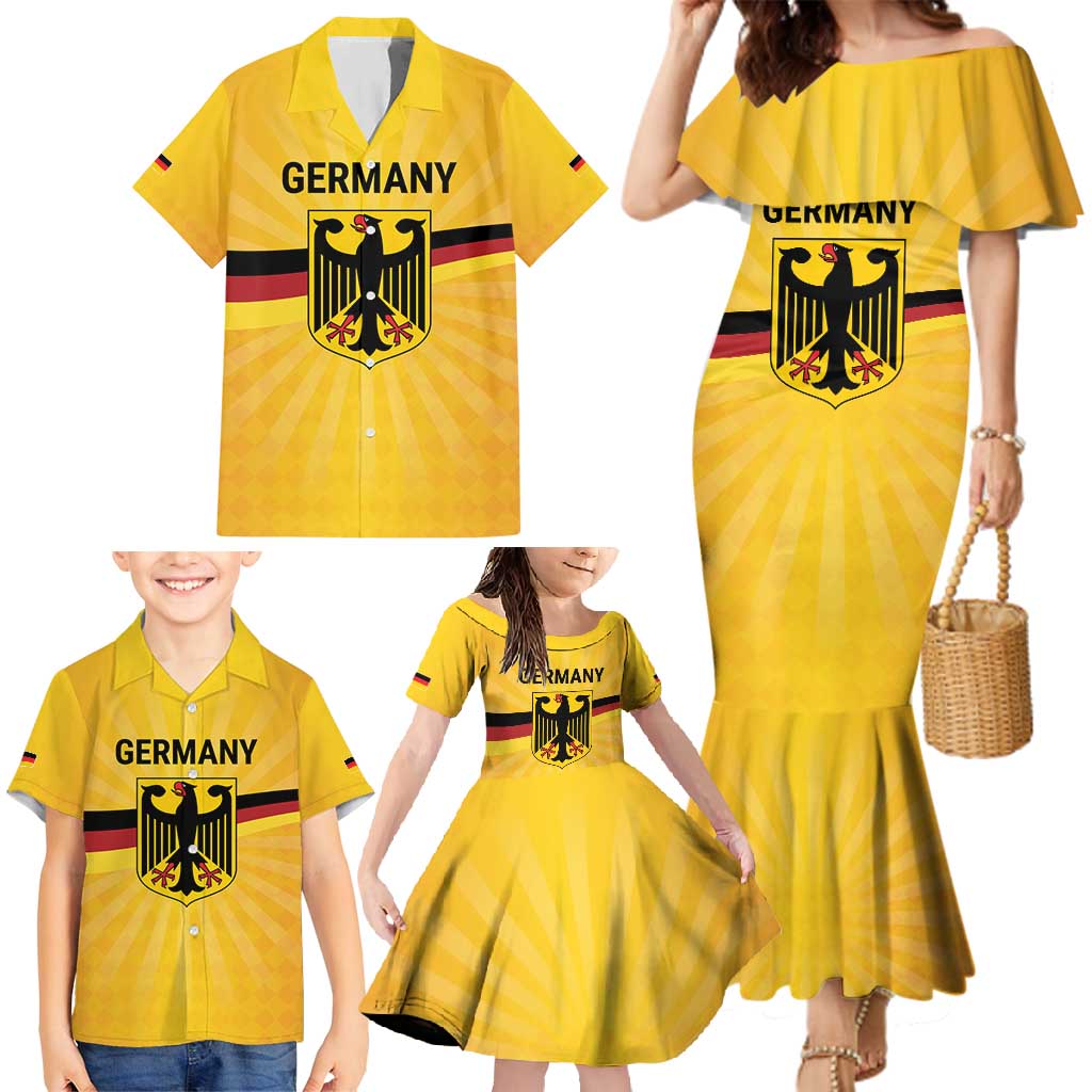 Custom Germany Heritage Eagle Family Matching Mermaid Dress and Hawaiian Shirt German Eagle with Flag Design - Wonder Print Shop