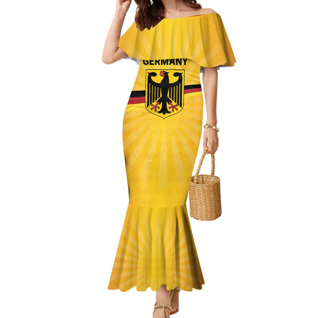 Custom Germany Heritage Eagle Family Matching Mermaid Dress and Hawaiian Shirt German Eagle with Flag Design - Wonder Print Shop