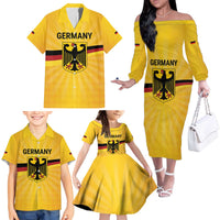 Custom Germany Heritage Eagle Family Matching Off The Shoulder Long Sleeve Dress and Hawaiian Shirt German Eagle with Flag Design - Wonder Print Shop