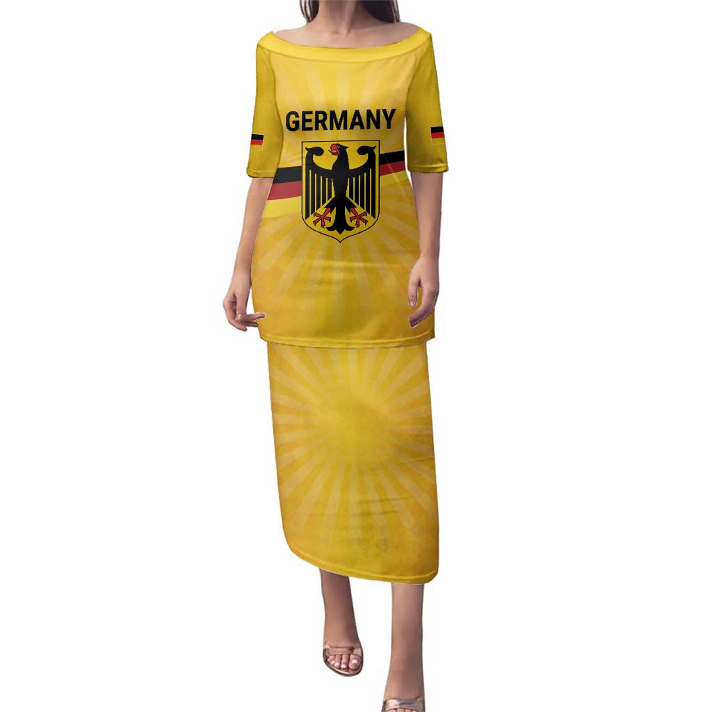 Custom Germany Heritage Eagle Family Matching Puletasi and Hawaiian Shirt German Eagle with Flag Design - Wonder Print Shop