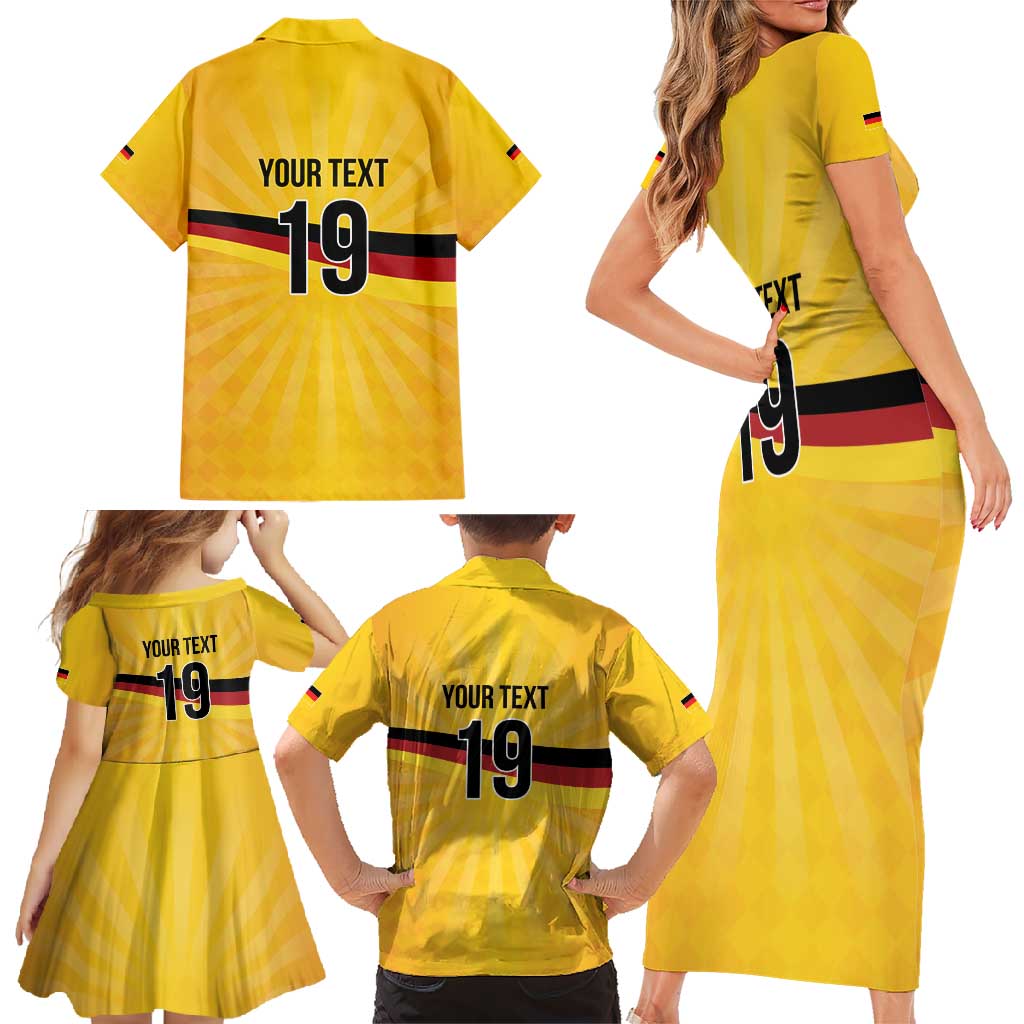 Custom Germany Heritage Eagle Family Matching Short Sleeve Bodycon Dress and Hawaiian Shirt German Eagle with Flag Design - Wonder Print Shop