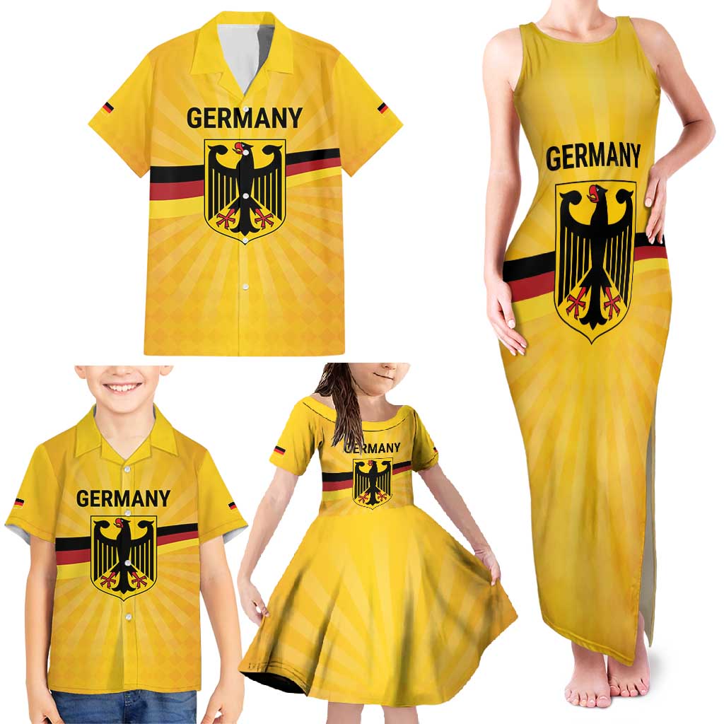 Custom Germany Heritage Eagle Family Matching Tank Maxi Dress and Hawaiian Shirt German Eagle with Flag Design - Wonder Print Shop