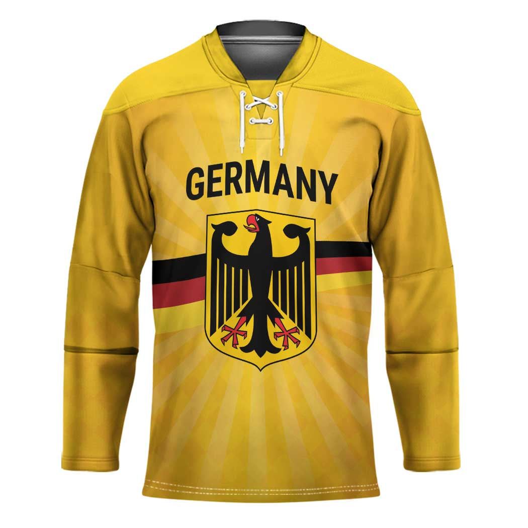 Custom Germany Heritage Eagle Hockey Jersey German Eagle with Flag Design - Wonder Print Shop