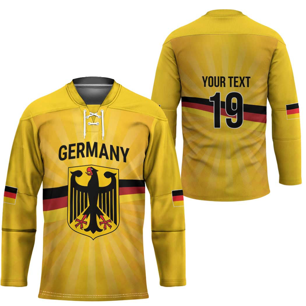 Custom Germany Heritage Eagle Hockey Jersey German Eagle with Flag Design - Wonder Print Shop