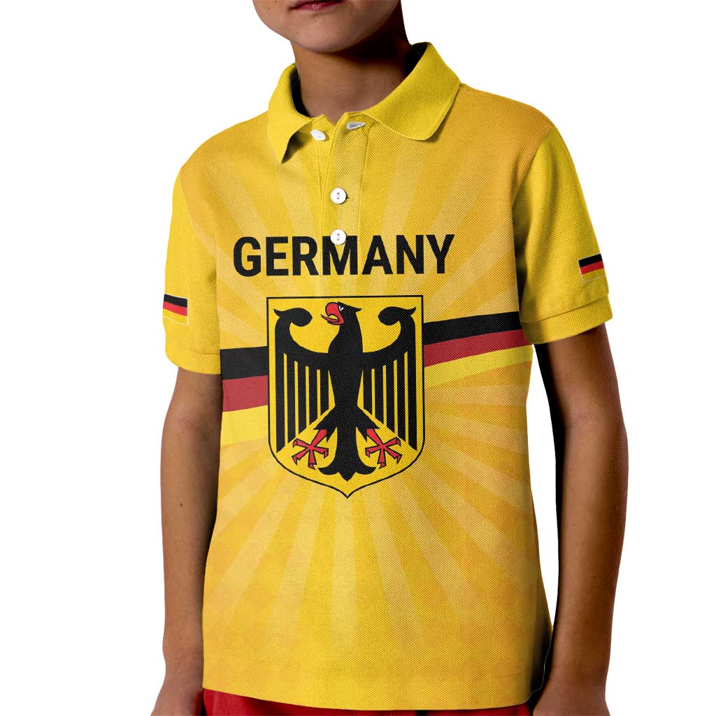 Custom Germany Heritage Eagle Kid Polo Shirt German Eagle with Flag Design - Wonder Print Shop