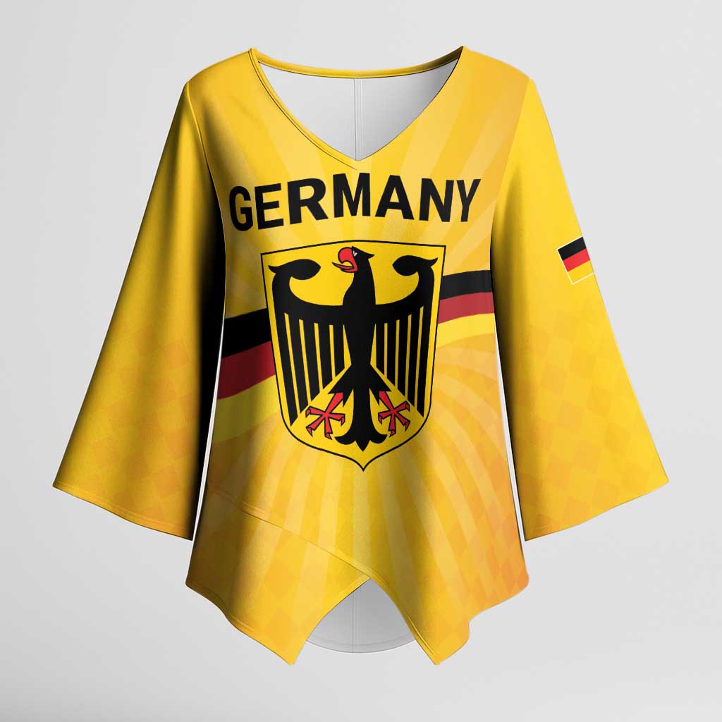 Custom Germany Heritage Eagle Kimono Sleeve Blouse German Eagle with Flag Design - Wonder Print Shop