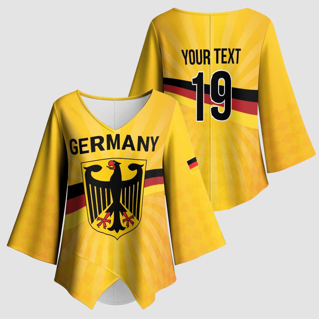 Custom Germany Heritage Eagle Kimono Sleeve Blouse German Eagle with Flag Design - Wonder Print Shop