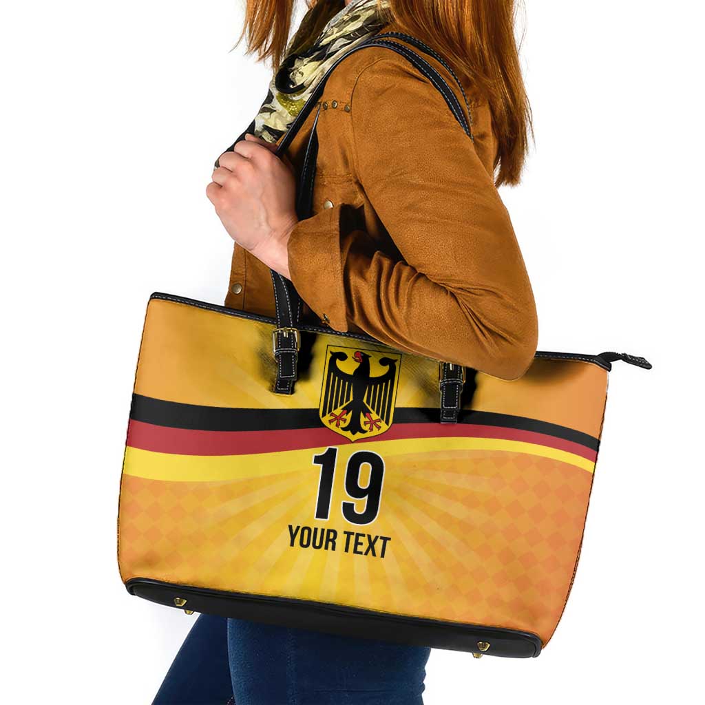 Custom Germany Heritage Eagle Leather Tote Bag German Eagle with Flag Design - Wonder Print Shop