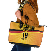 Custom Germany Heritage Eagle Leather Tote Bag German Eagle with Flag Design - Wonder Print Shop