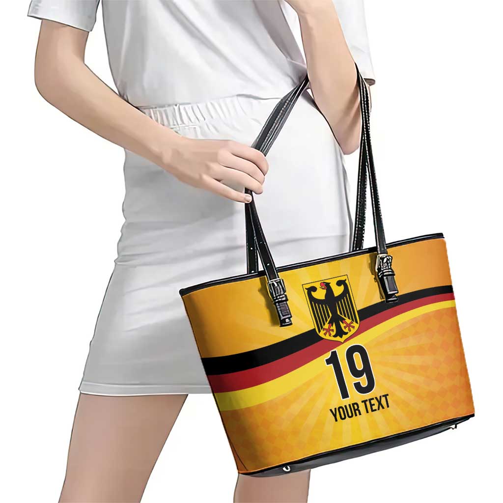 Custom Germany Heritage Eagle Leather Tote Bag German Eagle with Flag Design - Wonder Print Shop