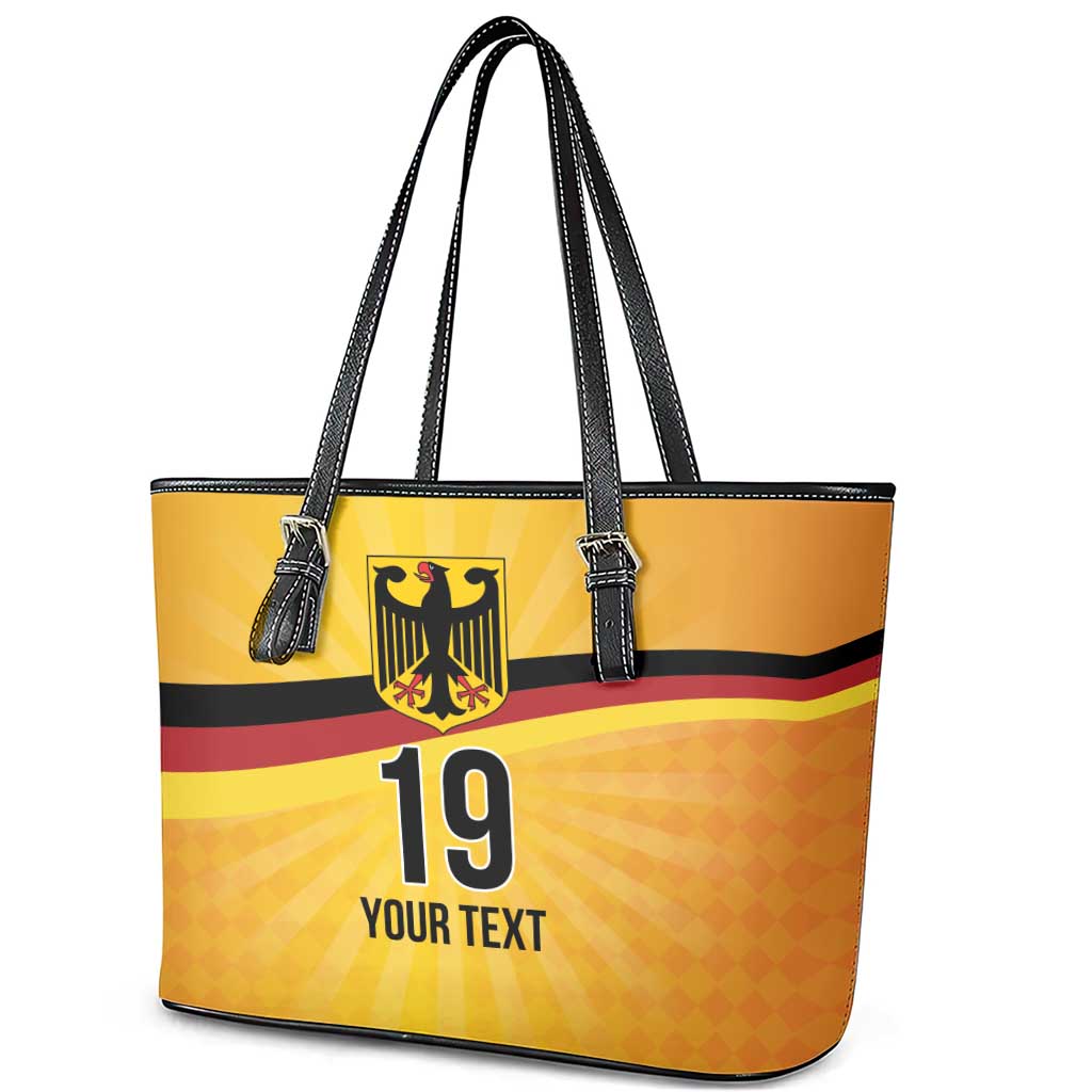 Custom Germany Heritage Eagle Leather Tote Bag German Eagle with Flag Design - Wonder Print Shop