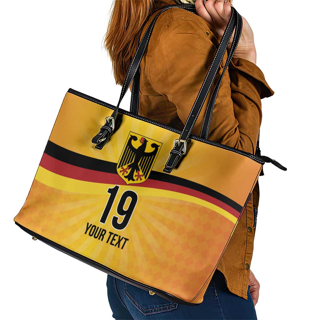 Custom Germany Heritage Eagle Leather Tote Bag German Eagle with Flag Design - Wonder Print Shop