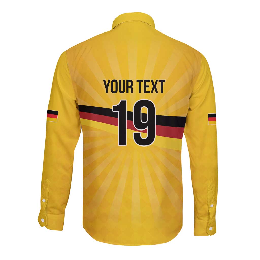 Custom Germany Heritage Eagle Long Sleeve Button Shirt German Eagle with Flag Design - Wonder Print Shop