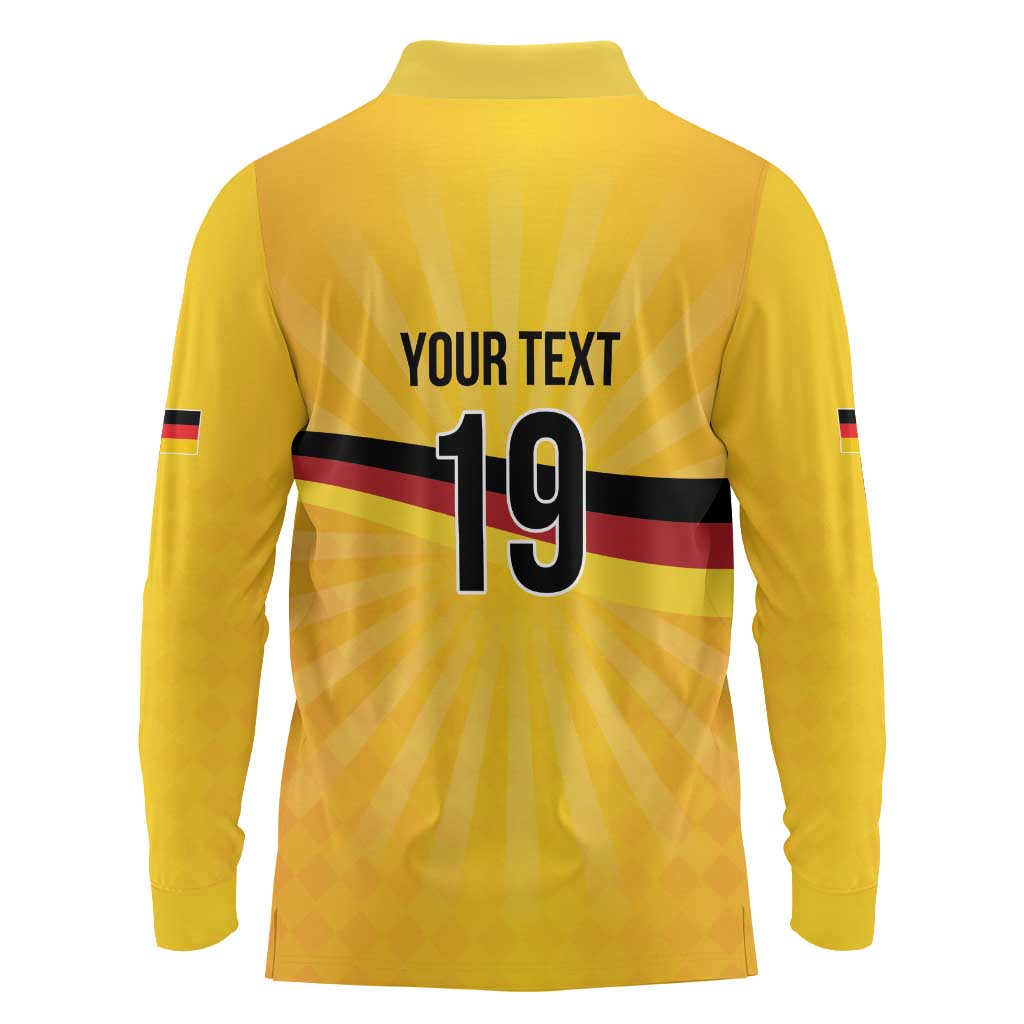 Custom Germany Heritage Eagle Long Sleeve Polo Shirt German Eagle with Flag Design - Wonder Print Shop