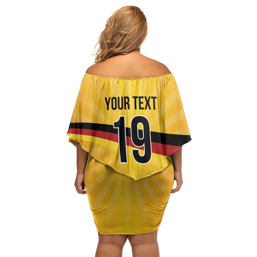 Custom Germany Heritage Eagle Off Shoulder Short Dress German Eagle with Flag Design - Wonder Print Shop