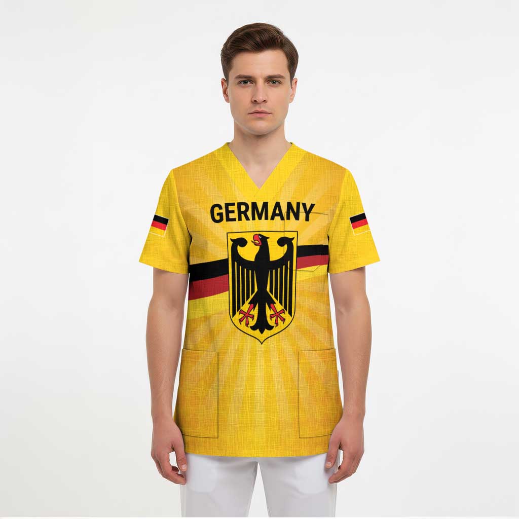 Custom Germany Heritage Eagle Scrub Top German Eagle with Flag Design - Wonder Print Shop