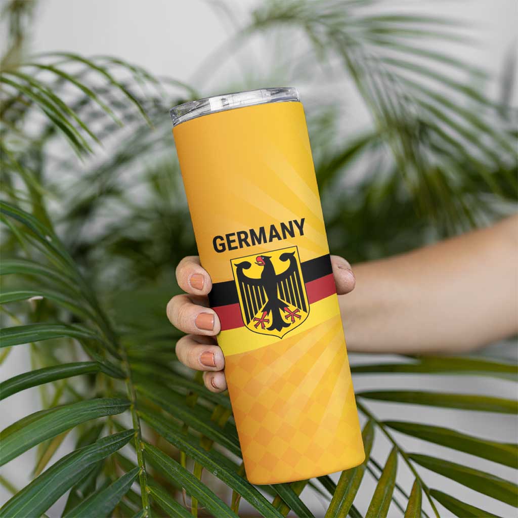 Custom Germany Heritage Eagle Skinny Tumbler German Eagle with Flag Design - Wonder Print Shop