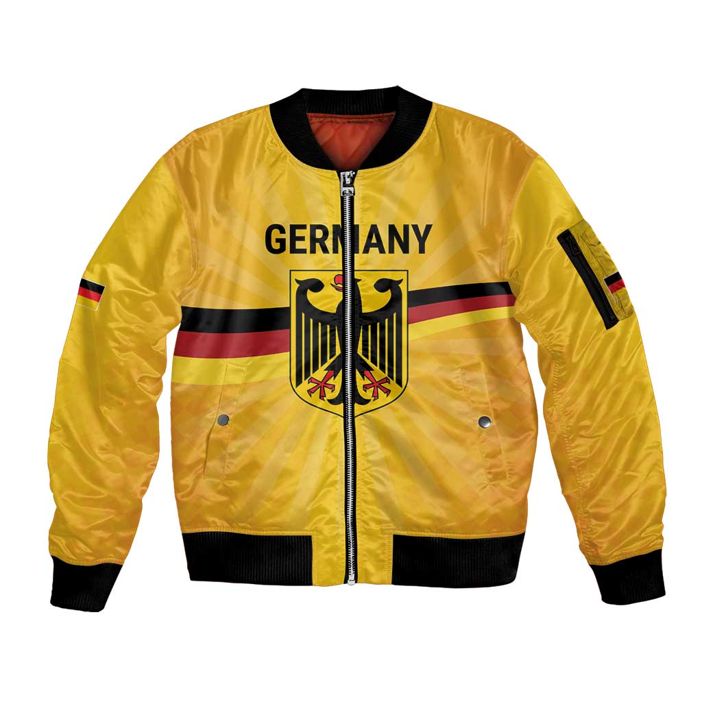 Custom Germany Heritage Eagle Sleeve Zip Bomber Jacket German Eagle with Flag Design - Wonder Print Shop