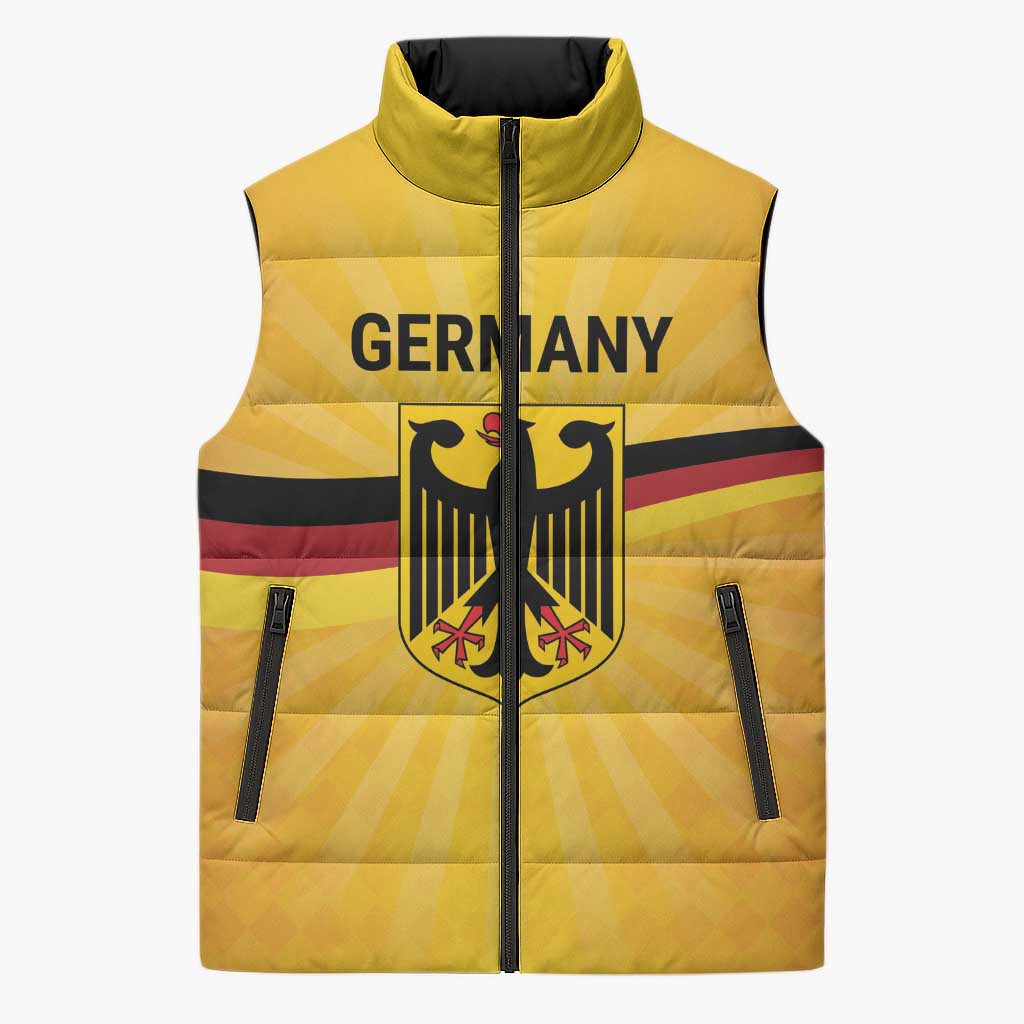 Custom Germany Heritage Eagle Sleeveless Puffer Jacket German Eagle with Flag Design - Wonder Print Shop