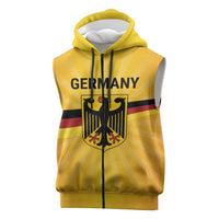 Custom Germany Heritage Eagle Sleeveless Zip Hoodie German Eagle with Flag Design - Wonder Print Shop