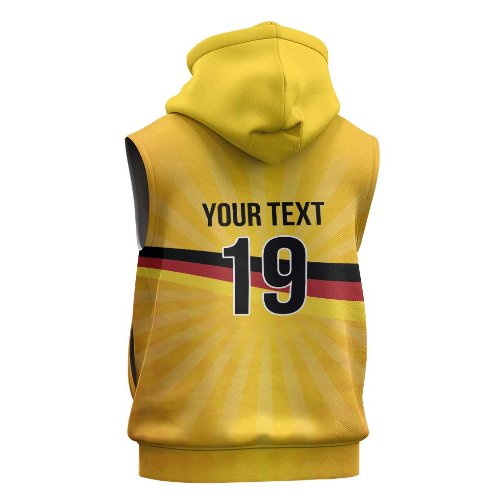 Custom Germany Heritage Eagle Sleeveless Zip Hoodie German Eagle with Flag Design - Wonder Print Shop