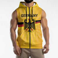 Custom Germany Heritage Eagle Sleeveless Zip Hoodie German Eagle with Flag Design - Wonder Print Shop