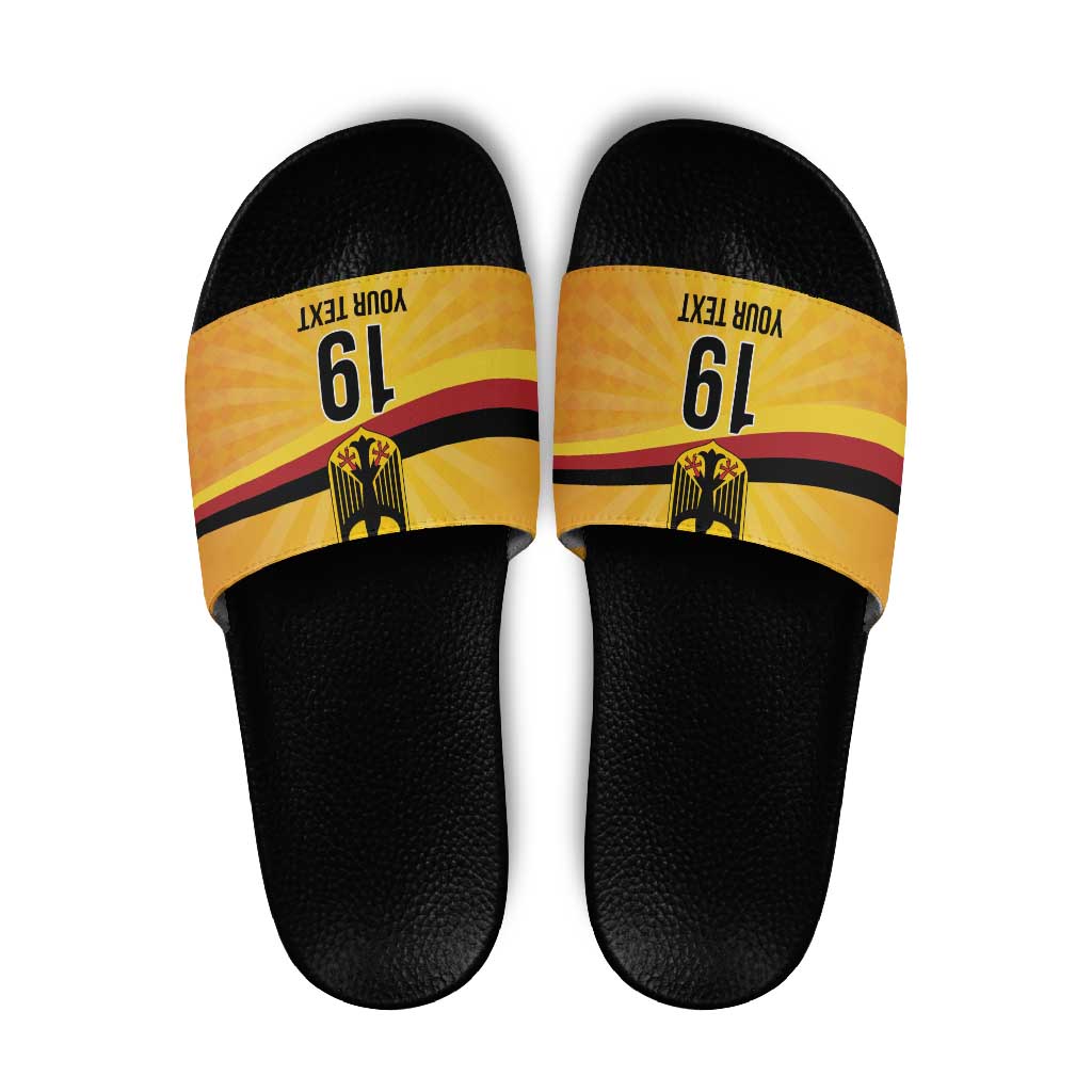 Custom Germany Heritage Eagle Slide Sandals German Eagle with Flag Design - Wonder Print Shop