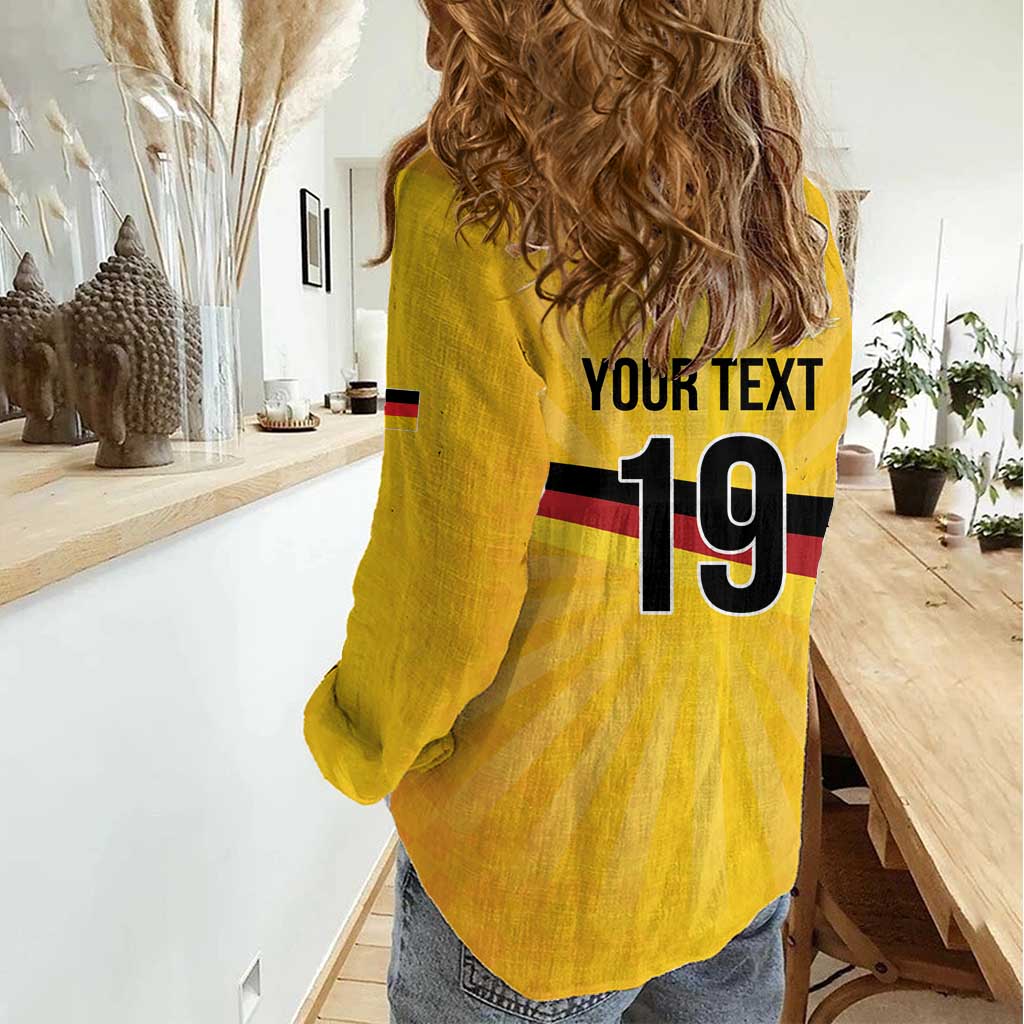 Custom Germany Heritage Eagle Women Casual Shirt German Eagle with Flag Design - Wonder Print Shop