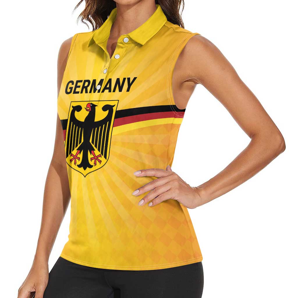Custom Germany Heritage Eagle Women Sleeveless Polo Shirt German Eagle with Flag Design - Wonder Print Shop