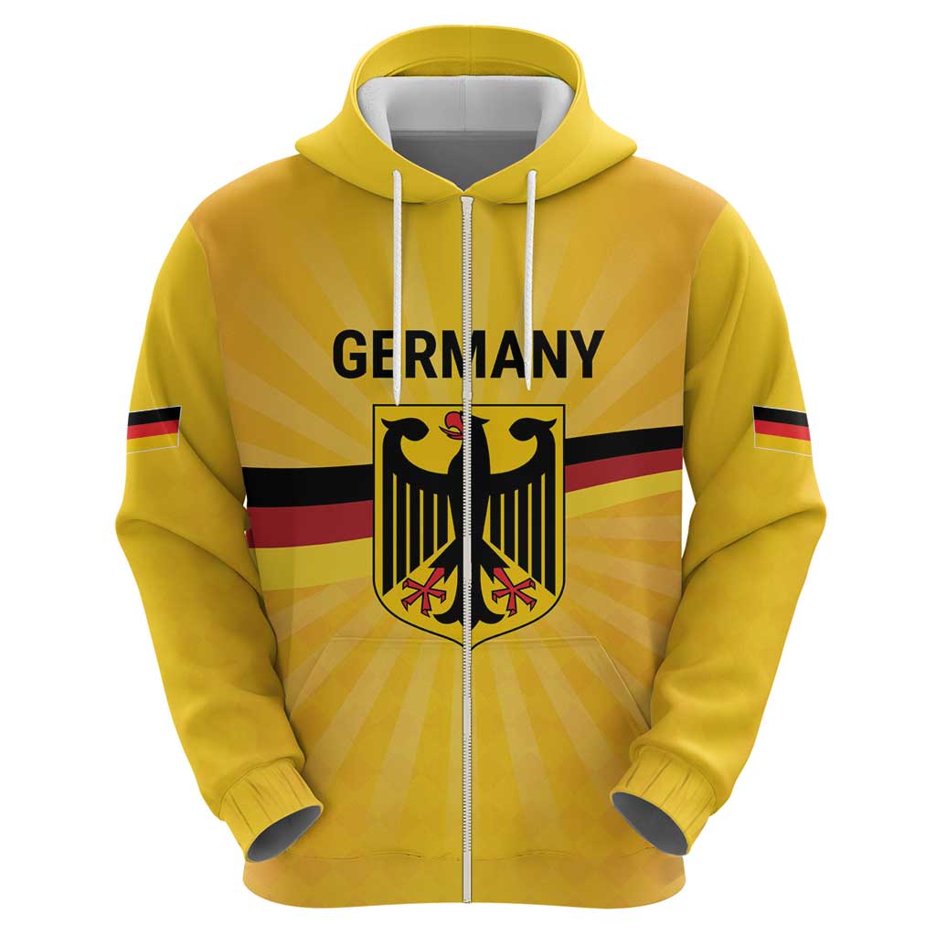Custom Germany Heritage Eagle Zip Hoodie German Eagle with Flag Design - Wonder Print Shop