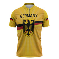 Custom Germany Heritage Eagle Zipper Polo Shirt German Eagle with Flag Design - Wonder Print Shop