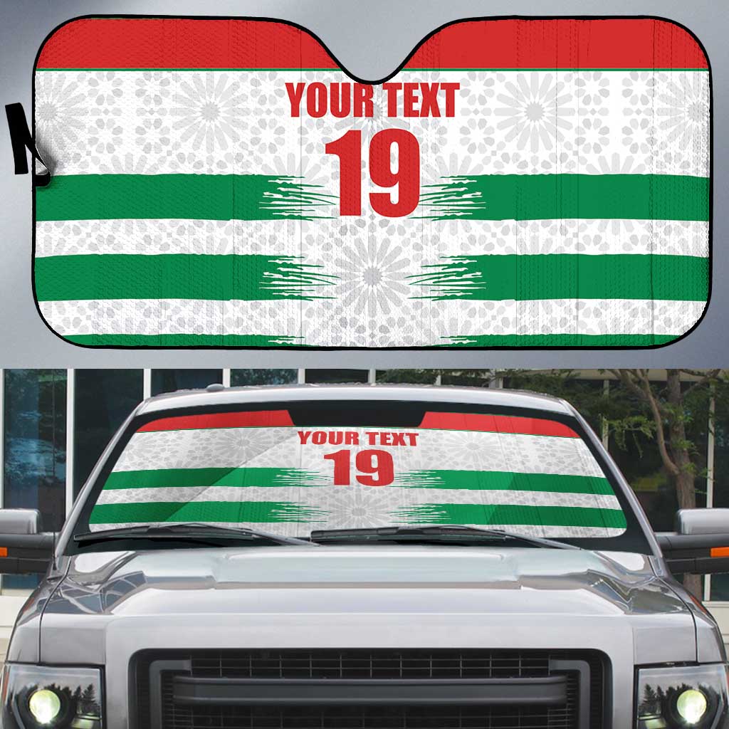 Custom Morocco Football Auto Sun Shade Road To Football Glory - Wonder Print Shop