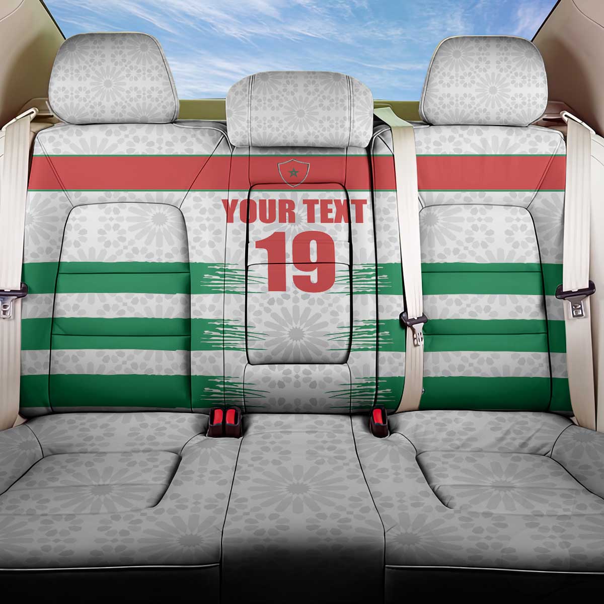 Custom Morocco Football Back Car Seat Cover Road To Football Glory - Wonder Print Shop