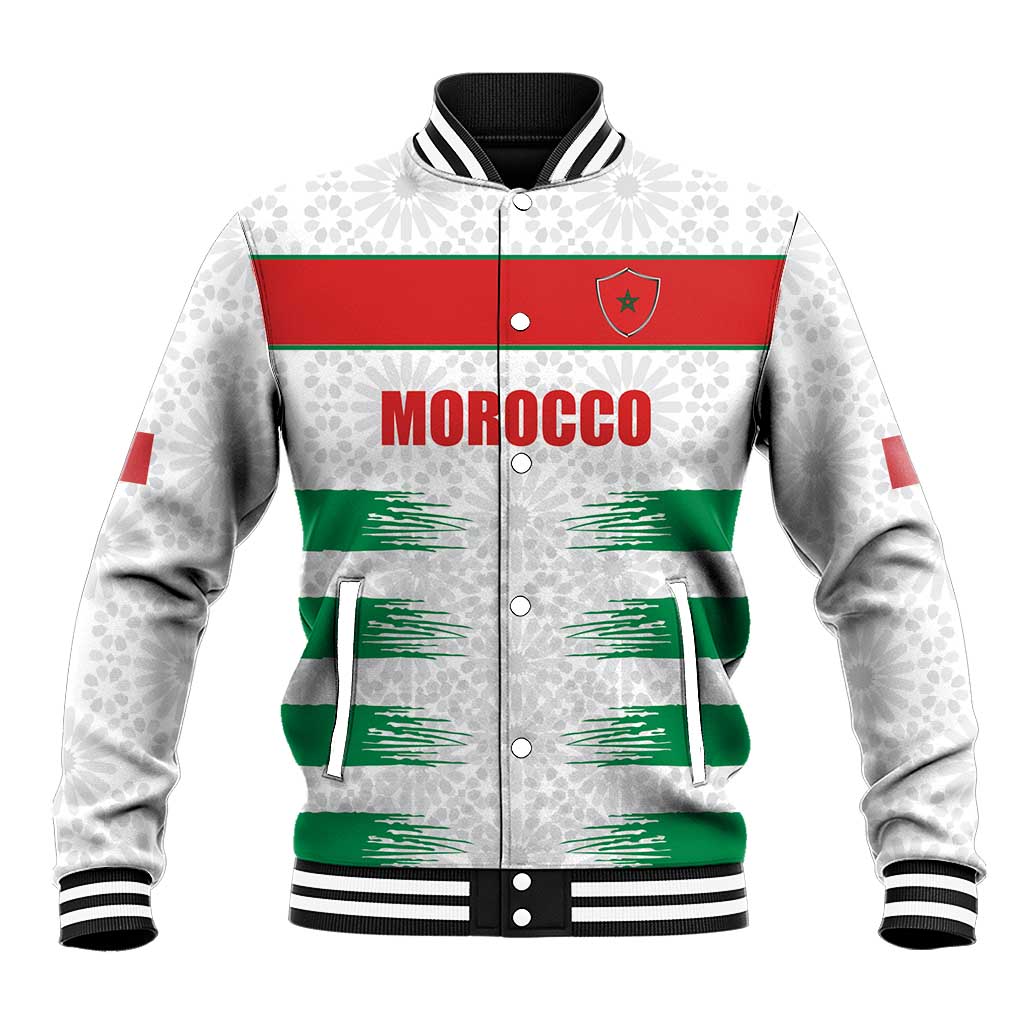 Custom Morocco Football Baseball Jacket Road To Football Glory - Wonder Print Shop