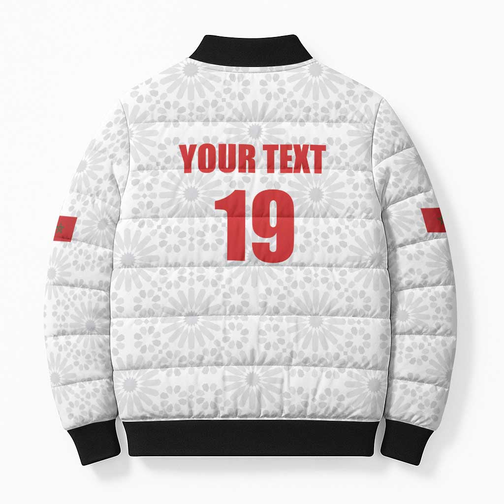 Custom Morocco Football Bomber Puffer Jacket Road To Football Glory - Wonder Print Shop