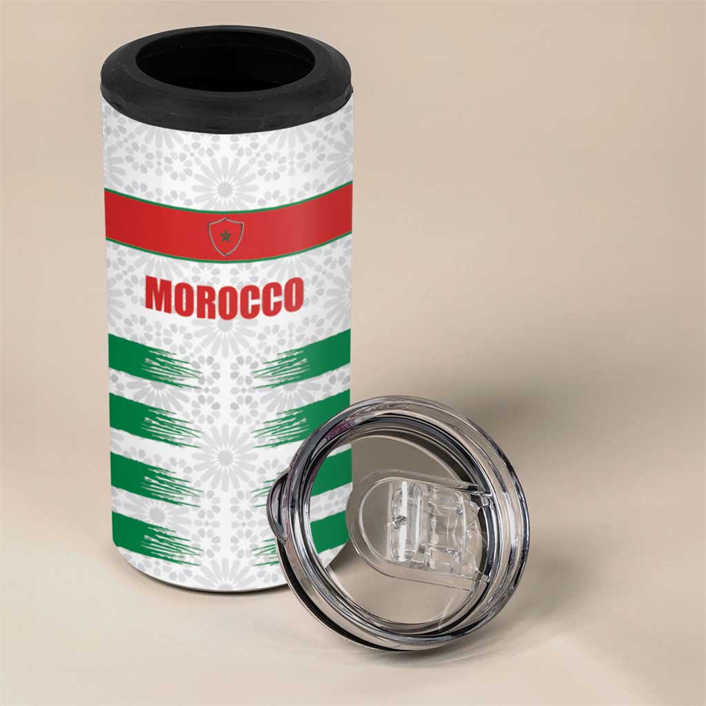 Custom Morocco Football 4 in 1 Can Cooler Tumbler Road To Football Glory - Wonder Print Shop