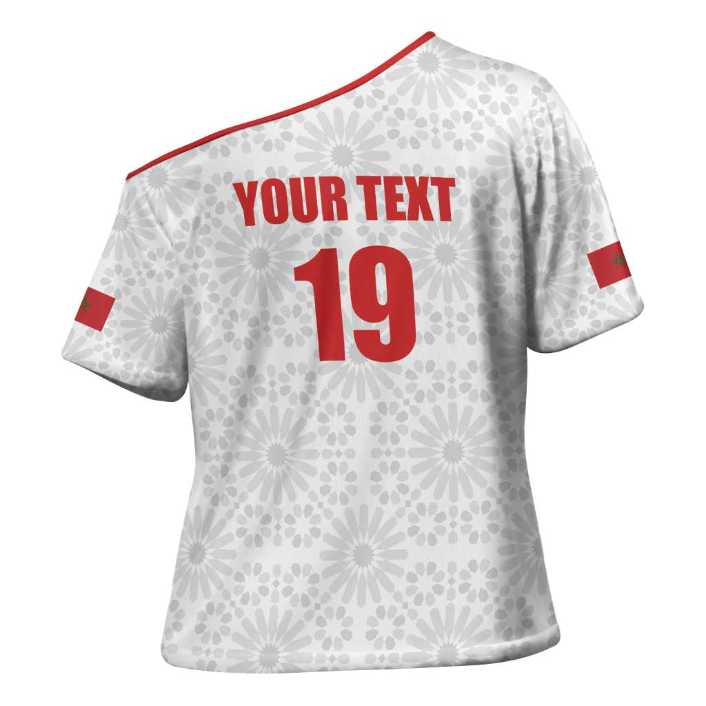 Custom Morocco Football Cross Shoulder Shirt Road To Football Glory - Wonder Print Shop