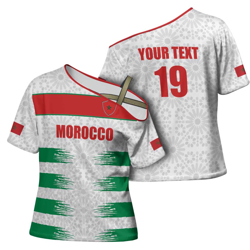 Custom Morocco Football Cross Shoulder Shirt Road To Football Glory - Wonder Print Shop