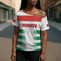Custom Morocco Football Cross Shoulder Shirt Road To Football Glory - Wonder Print Shop