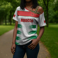 Custom Morocco Football Cross Shoulder Shirt Road To Football Glory - Wonder Print Shop