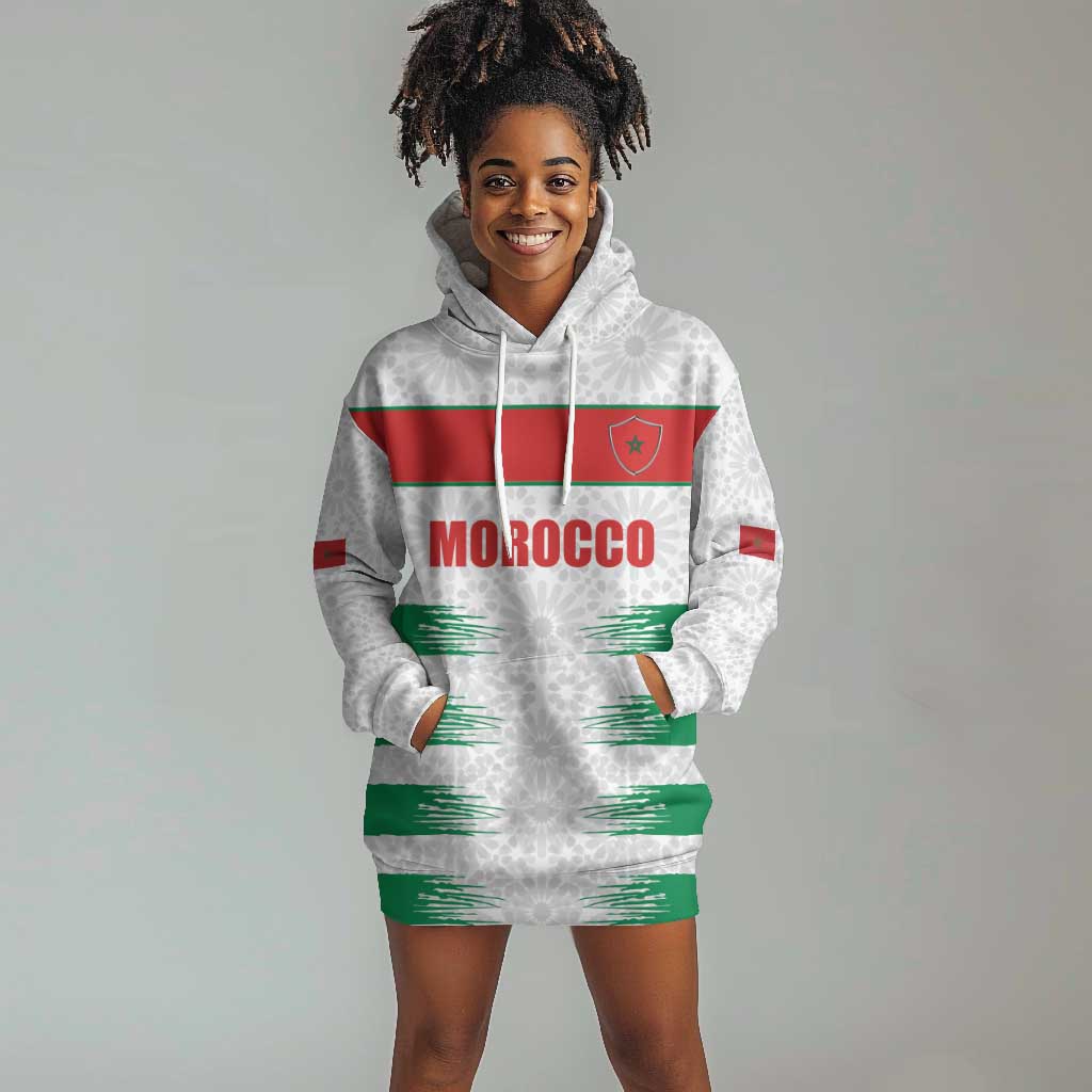 Custom Morocco Football Hoodie Dress Road To Football Glory - Wonder Print Shop
