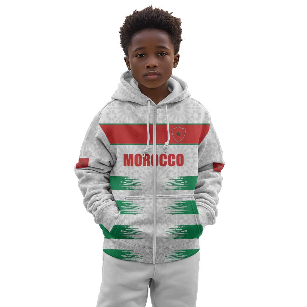 Custom Morocco Football Kid Hoodie Road To Football Glory - Wonder Print Shop