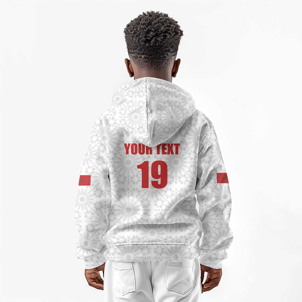 Custom Morocco Football Kid Hoodie Road To Football Glory - Wonder Print Shop