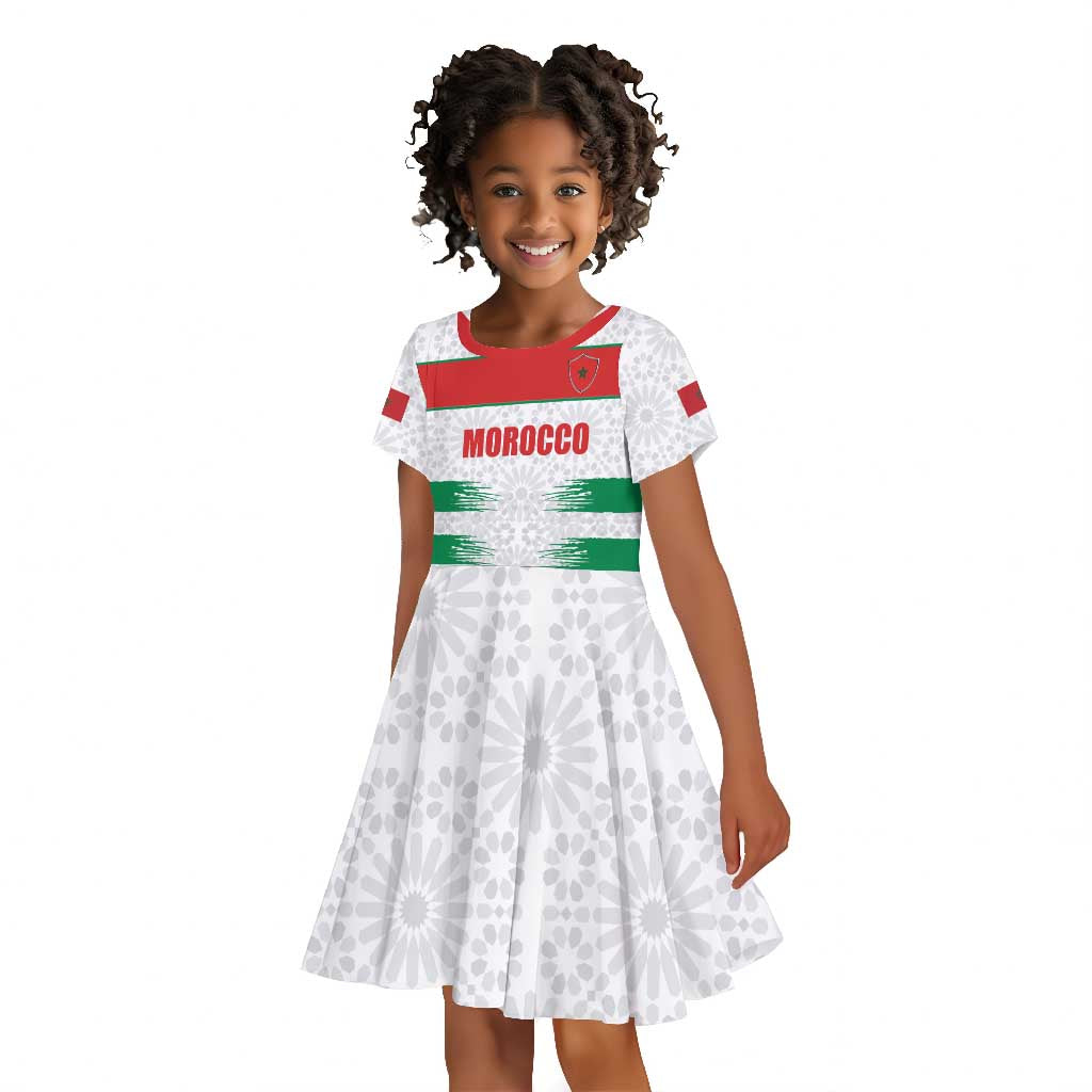 Custom Morocco Football Kid Short Sleeve Dress Road To Football Glory LT19